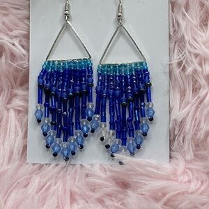 Blue Ombre Fringe Earrings